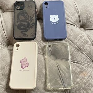 Stylish Phone Case Collection - Black, Blue, Cream, Clear